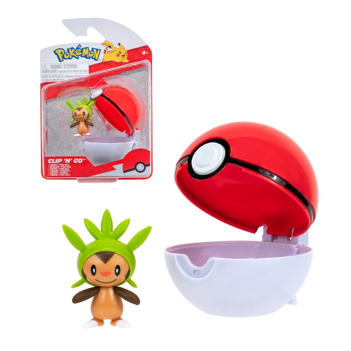 Pokebola Con Figura Pokemon - Chespin & Pokeball